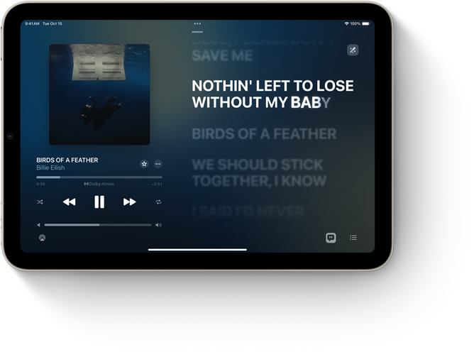 iPad mini i vandret position, der viser forslag i Apple TV-appen.