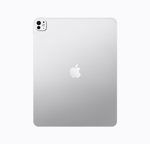 iPad Pro، باللون فضي، الجانب الخلفي الخارجي، شعار Apple باللون الفضي لامع