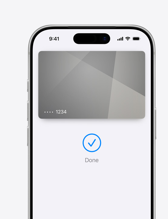 Obrazovka iPhonu, Apple Pay používa kartu Mastercard