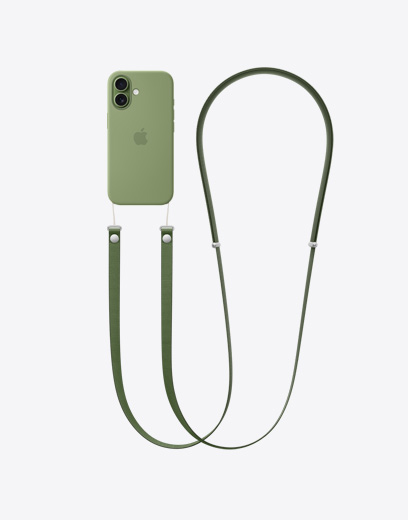 جهاز iPhone 17، الجزء الخارجي الخلفي مع حافظة سيليكون بلون أصفر، نظام كاميرا Fusion المزدوجة في الزاوية العلوية اليسرى، شعار Apple في الوسط